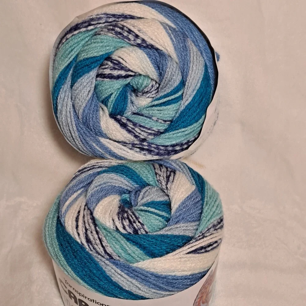 Brand New! Caron Cinnamon Swirl Cakes Yarn --Snow Cone - Free Shipping!